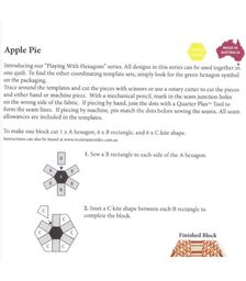 Apple Pie Patchwork Template Playing with Hexagons Series