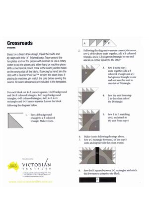 Cross Roads Patchwork Template Meredithe Clark Signature Collection